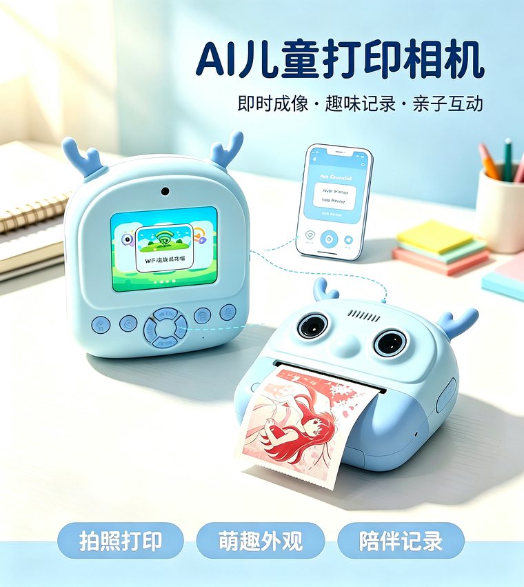 MASF AI Instant Camera for Kids