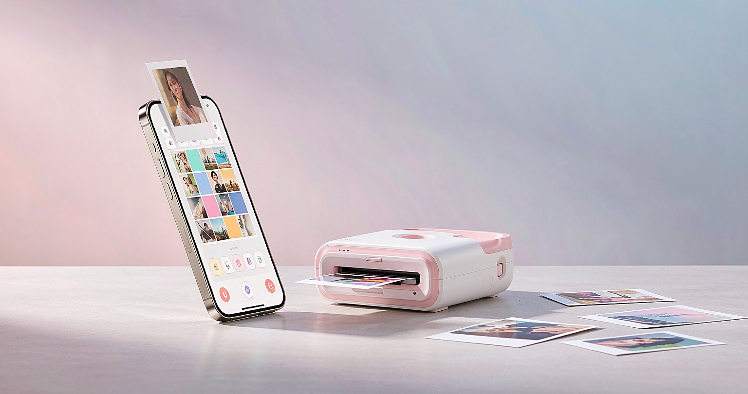MASF APP mobile interface: photo browsing, filter editing and one-tap printing